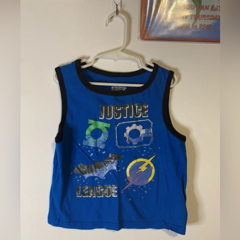 Kids Blue Justice League Tank Top